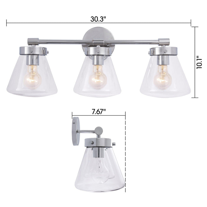 Gleam Modern 3-Light Dimmable Vanity Light - Sweatfully
