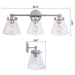 Gleam Modern 3-Light Dimmable Vanity Light - Sweatfully