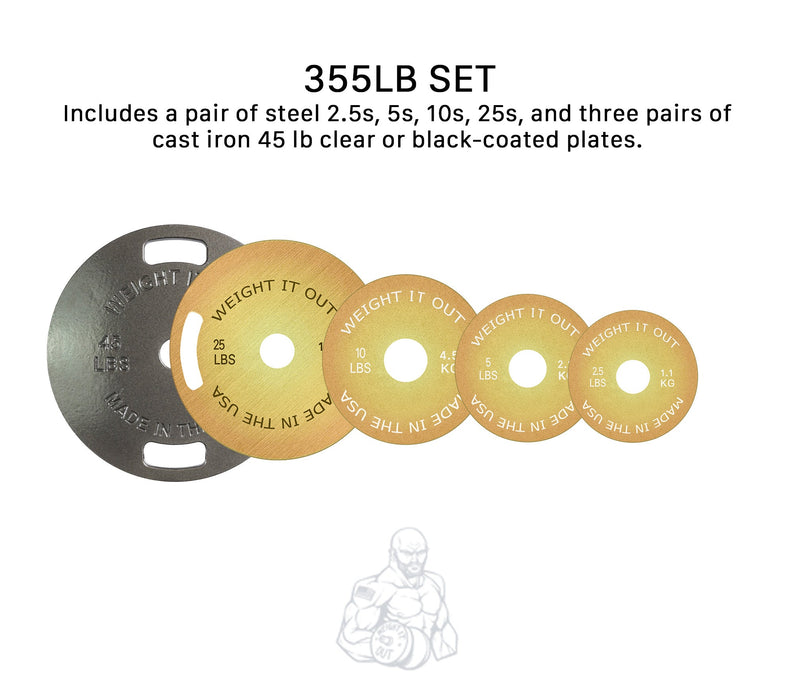 Cast Iron 45lb And Calibrated Solid Steel Weight Plate Sets - Sweatfully
