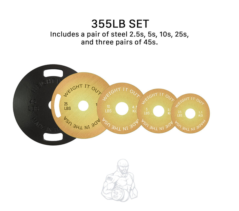 Cast Iron 45lb And Calibrated Solid Steel Weight Plate Sets - Sweatfully