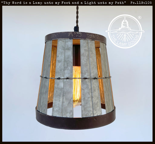 Galvanized Open Weave INDUSTRIAL Pendant Light - Sweatfully