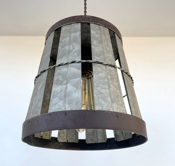 Galvanized Open Weave INDUSTRIAL Pendant Light - Sweatfully