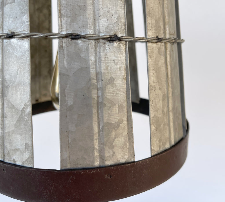 Galvanized Open Weave INDUSTRIAL Pendant Light - Sweatfully