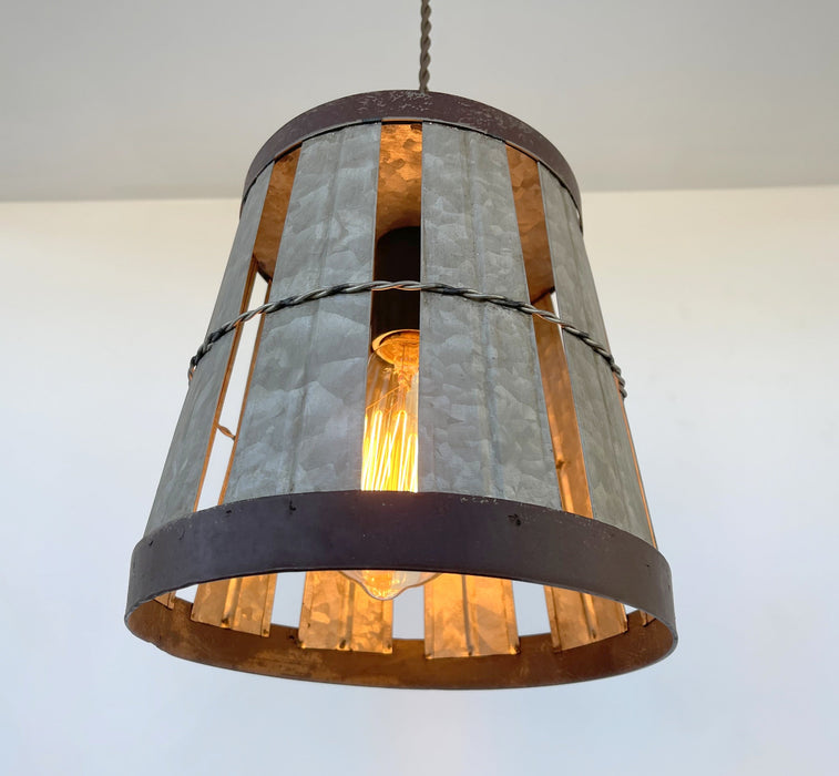 Galvanized Open Weave INDUSTRIAL Pendant Light - Sweatfully