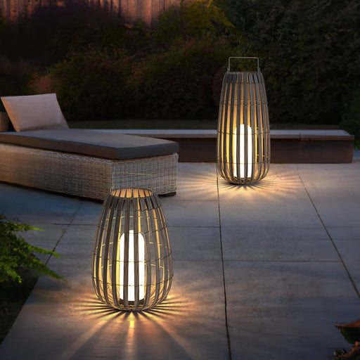Garden Rattan Floor Lamp - Sweatfully