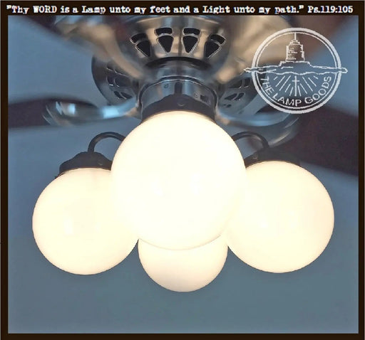 Modern Milk Glass Ceiling Fan LIGHT KIT - Sweatfully