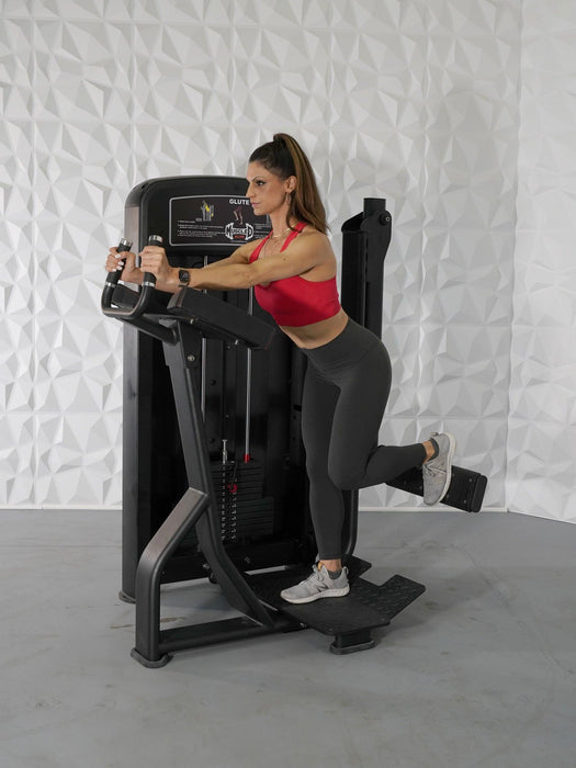 Elite Selectorized Glute - Muscle D Fitness - Commercial Grade - Adjustable - Pin Selectorized - Sweatfully