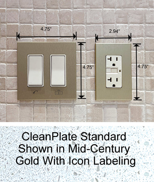 CleanPlate Wall Plate in Jet Black for Rocker Switches - Sweatfully