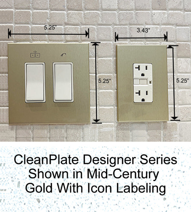 CleanPlate Wall Plate in Midcentury Gold for Rocker Switches - Sweatfully