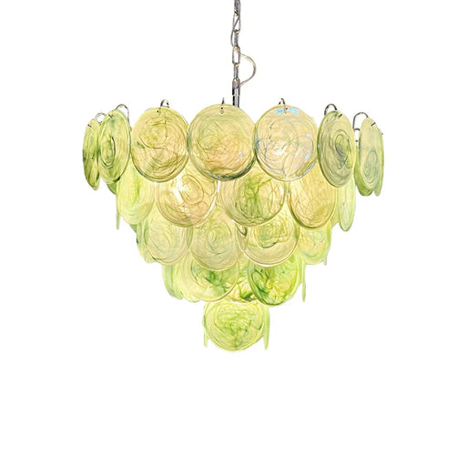 Green Iridescent Murano Chandelier - Sweatfully