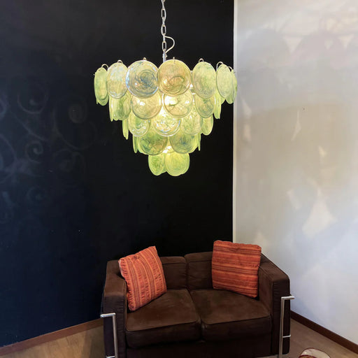 Green Iridescent Murano Chandelier - Sweatfully