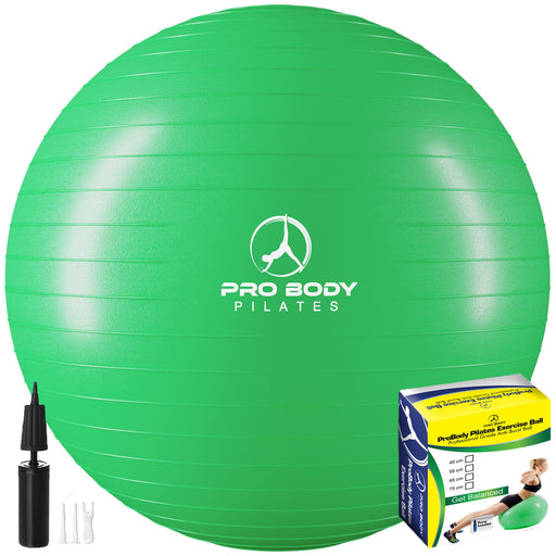 Yoga Ball for Pregnancy, Fitness, Balance, Workout at Home, Office and Physical Therapy (Green) - Sweatfully