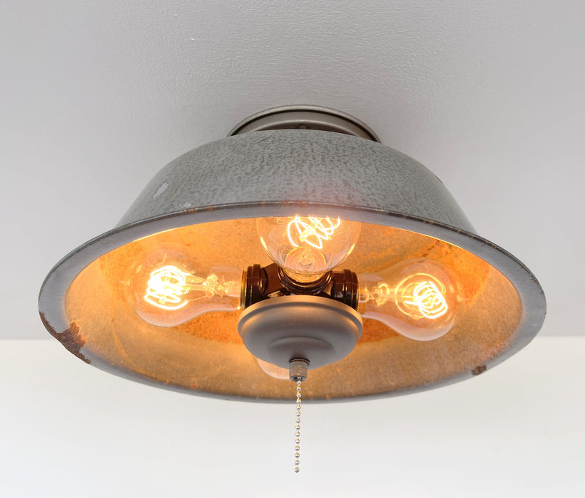 Antique FARMHOUSE GRANITEWARE Pan Ceiling Light - Sweatfully