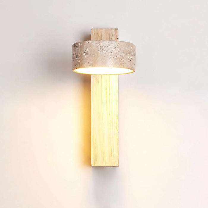 Grove Beam Travertine Wall Lamp - Sweatfully
