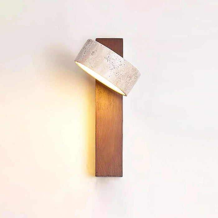 Grove Beam Travertine Wall Lamp - Sweatfully