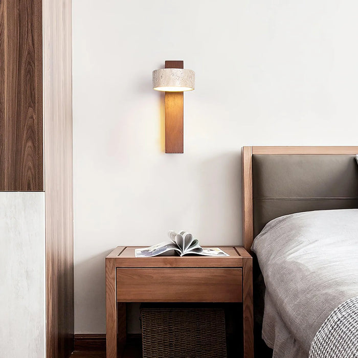 Grove Beam Travertine Wall Lamp - Sweatfully