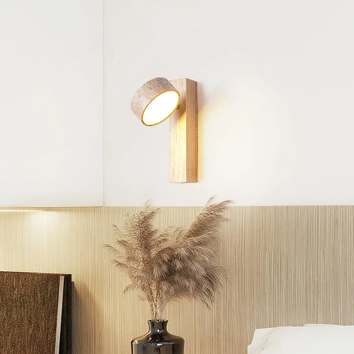 Grove Beam Travertine Wall Lamp - Sweatfully