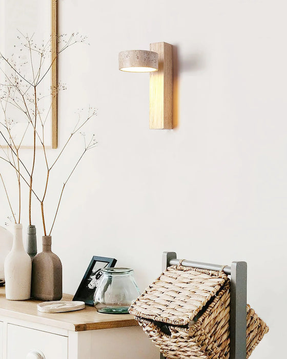 Grove Beam Travertine Wall Lamp - Sweatfully