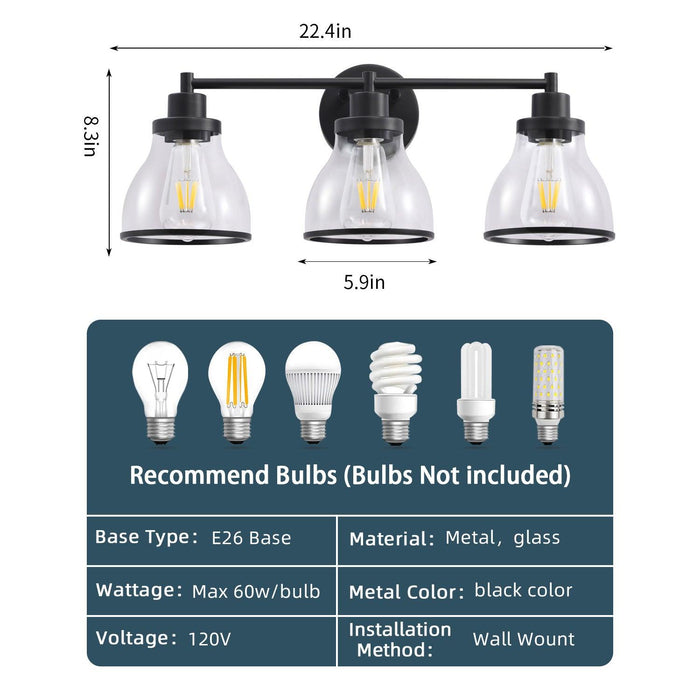 Hermosa Modern 3-Light Bathroom Vanity Light - Sweatfully