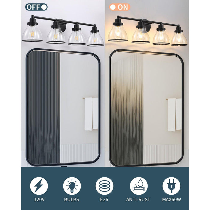 Hermosa Modern 4-Light Bathroom Vanity Light - Sweatfully