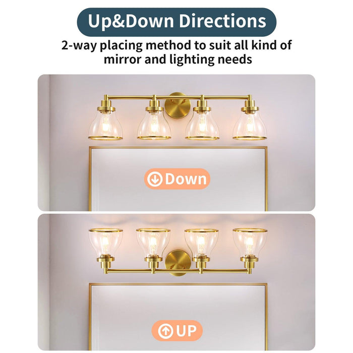 Hermosa Modern 4-Light Bathroom Vanity Light - Sweatfully