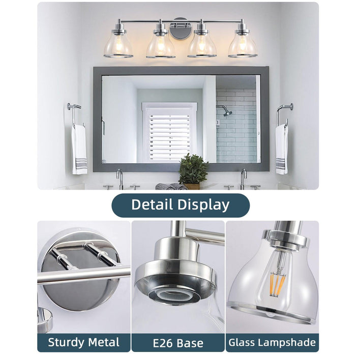 Hermosa Modern 4-Light Bathroom Vanity Light - Sweatfully