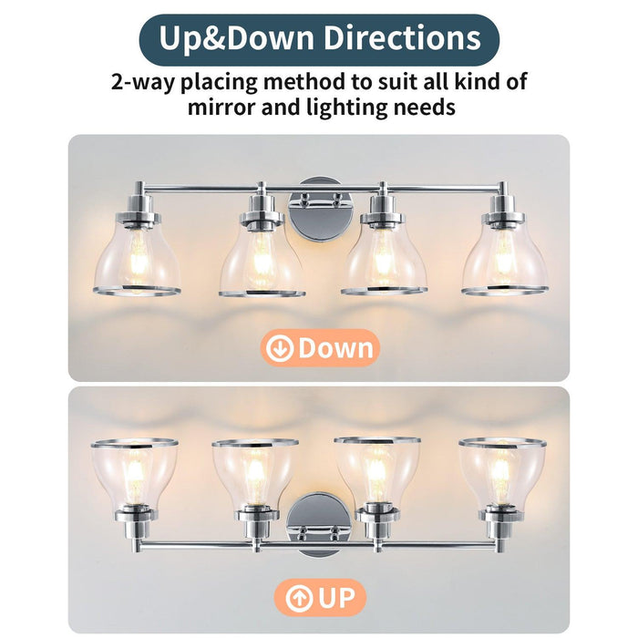 Hermosa Modern 4-Light Bathroom Vanity Light - Sweatfully