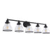 Hermosa Modern Polished Nickel & Black 5-Light Bathroom Vanity Light - Sweatfully