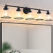 Hermosa Modern Polished Nickel & Black 5-Light Bathroom Vanity Light - Sweatfully