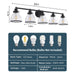 Hermosa Modern Polished Nickel & Black 5-Light Bathroom Vanity Light - Sweatfully