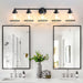 Hermosa Modern Polished Nickel & Black 5-Light Bathroom Vanity Light - Sweatfully