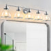 Hermosa Modern Polished Nickel & Black 5-Light Bathroom Vanity Light - Sweatfully