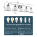 Hermosa Modern Polished Nickel & Black 5-Light Bathroom Vanity Light - Sweatfully