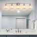 Hermosa Modern Polished Nickel & Black 5-Light Bathroom Vanity Light - Sweatfully