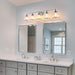 Hermosa Modern Polished Nickel & Black 5-Light Bathroom Vanity Light - Sweatfully