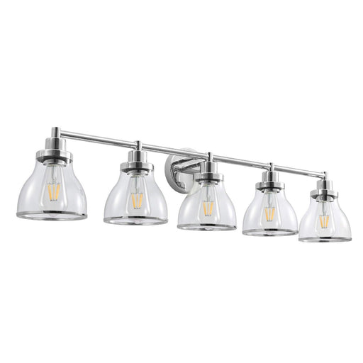 Hermosa Modern Polished Nickel & Black 5-Light Bathroom Vanity Light - Sweatfully