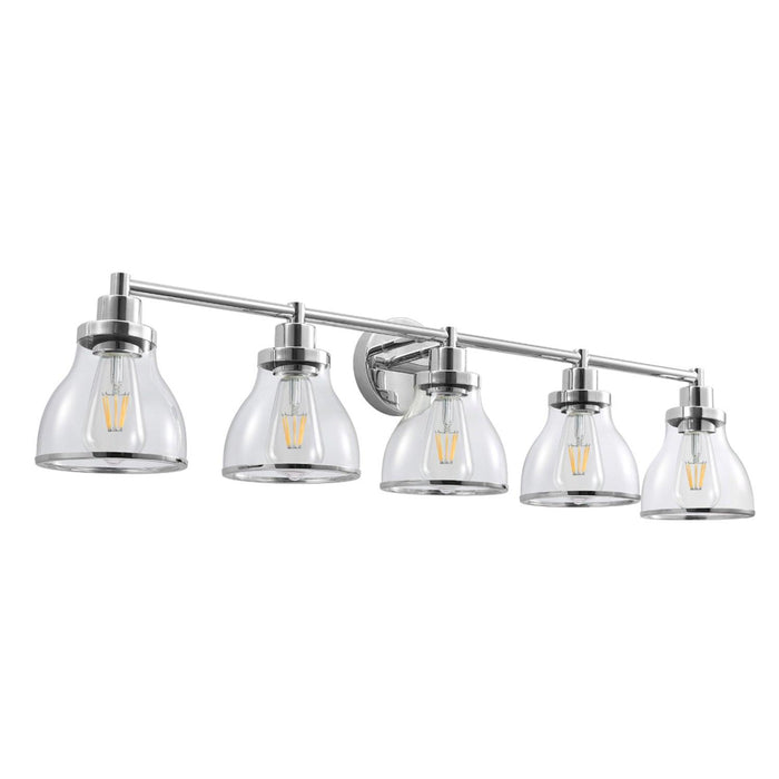 Hermosa Modern Polished Nickel & Black 5-Light Bathroom Vanity Light - Sweatfully