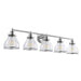 Hermosa Modern Polished Nickel & Black 5-Light Bathroom Vanity Light - Sweatfully