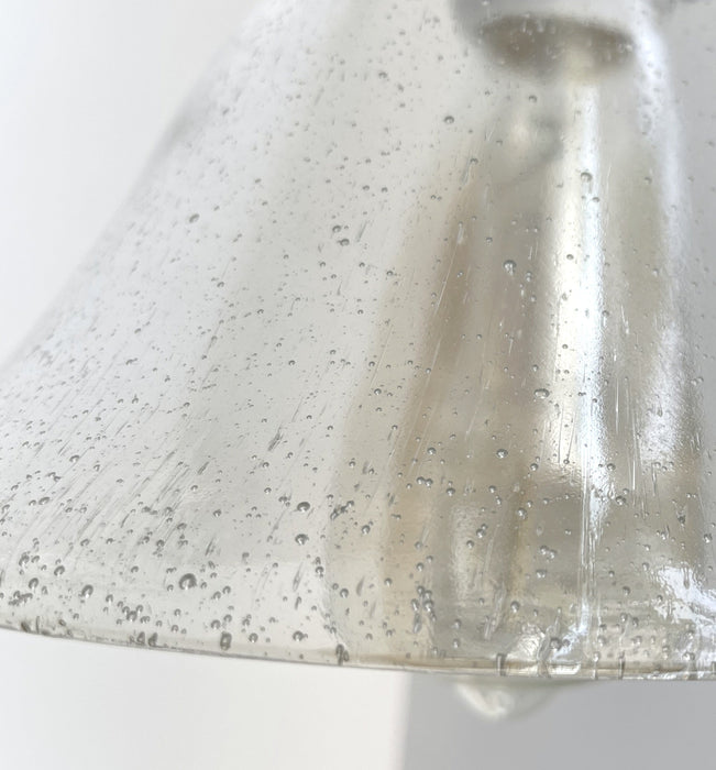 HEAVY SEEDED Antique Glass 1960's Shade Wall SCONCE - Sweatfully