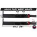 Heavy Duty Wrist Wraps (60cm, Black) - Sweatfully