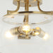 13 Inch 3-Light Brass Gold Semi-Flush Mount Ceiling Light Fixture with Clear Glass Shade - Sweatfully