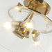 13 Inch 3-Light Brass Gold Semi-Flush Mount Ceiling Light Fixture with Clear Glass Shade - Sweatfully