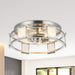 Industrial 15 Inch Satin Nickel 3-Light Flush Mount Ceiling Light - Sweatfully