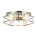 Industrial 15 Inch Satin Nickel 3-Light Flush Mount Ceiling Light - Sweatfully