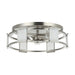 Industrial 15 Inch Satin Nickel 3-Light Flush Mount Ceiling Light - Sweatfully