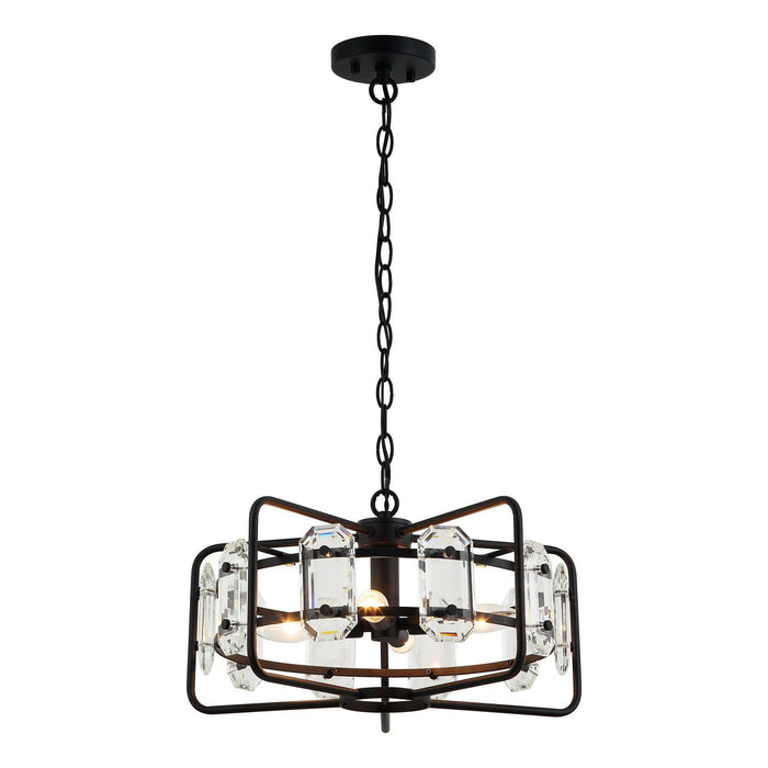 4-Light Golden or Black Modern Crystal Island Pendant Light - Sweatfully