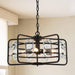 4-Light Golden or Black Modern Crystal Island Pendant Light - Sweatfully
