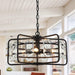 4-Light Golden or Black Modern Crystal Island Pendant Light - Sweatfully