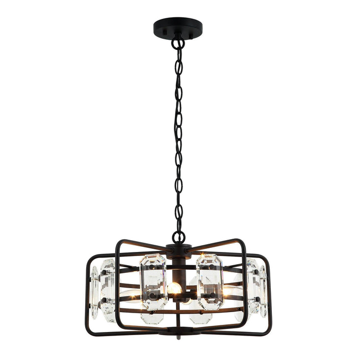 4-Light Golden or Black Modern Crystal Island Pendant Light - Sweatfully
