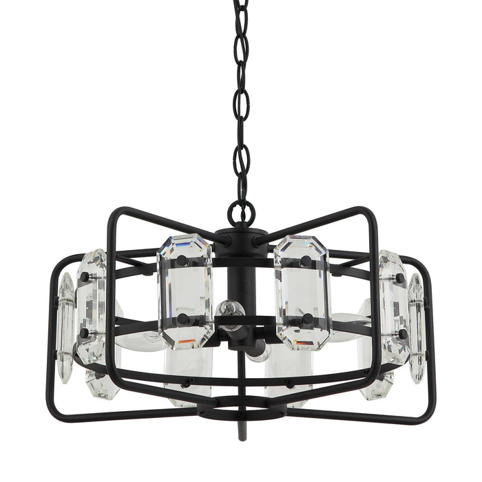 4-Light Golden or Black Modern Crystal Island Pendant Light - Sweatfully